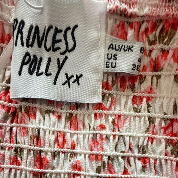 Princess Polly Maddi Cropped Pink & White Floral Top - Picture 3 of 7